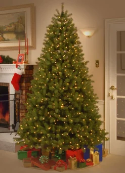 Flash Sale National Tree Company Pre-Lit 'Feel Real' Artificial Full Downswept Christmas Tree, Green, Douglas Fir, Dual Color Led Lights, Includes Stand, 7.5 Feet
