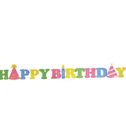 Pre-Lit Happy Birthday Outdoor Sign Decoration, Yellow, Includes 150 Led Lights, Spring Collection, 15 Feet^National Tree Company Shop