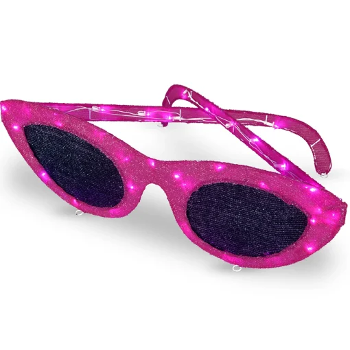 Pre-Lit Hot Pink Sunglasses Outdoor Decoration, Led Lights, Plug In, Spring Collection, 36 Inches^National Tree Company Best Sale
