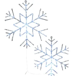 New National Tree Company Pre Lit Six Point Star Snowflake Decoration, Cool White Led Lights, Plug In, Christmas Collection, 24 Inches