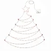 Outlet National Tree Company , Pre-Lit Artificial Silver Christmas Tree, Hanging Metal Wire Decoration, With Warm White Led Lights, Battery Powered, 37 In