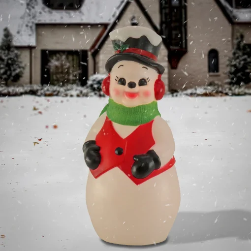 Fashion National Tree Company Pre Lit Classic Snowman Decoration, Warm White Led Lights, Plug In, Christmas Collection, 24 Inches