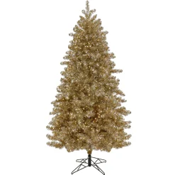 , Pre-Lit Artificial Platinum Metallic Christmas Tree, With Warm White Rice Led Lights, Plug In, 75 Ft^National Tree Company Best Sale