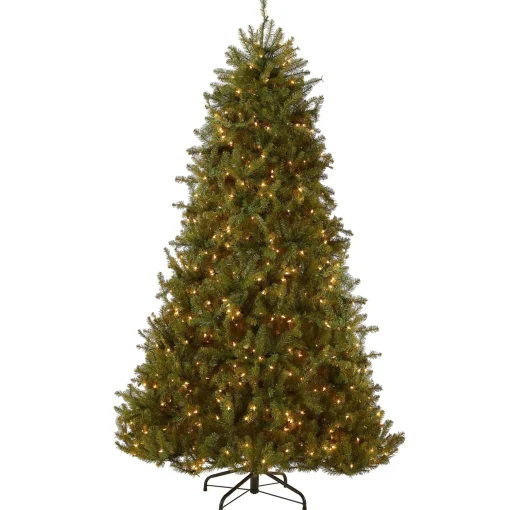 Cheap National Tree Company Pre-Lit Artificial Full Christmas Tree, Green, Dunhill Fir, Clear Lights, Includes Powerconnect And Stand, 9 Feet