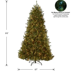 Cheap National Tree Company Pre-Lit Artificial Full Christmas Tree, Green, Dunhill Fir, Clear Lights, Includes Powerconnect And Stand, 9 Feet