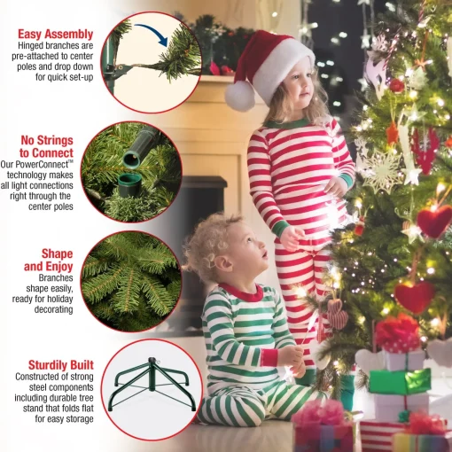 Cheap National Tree Company Pre-Lit Artificial Full Christmas Tree, Green, Dunhill Fir, Clear Lights, Includes Powerconnect And Stand, 9 Feet