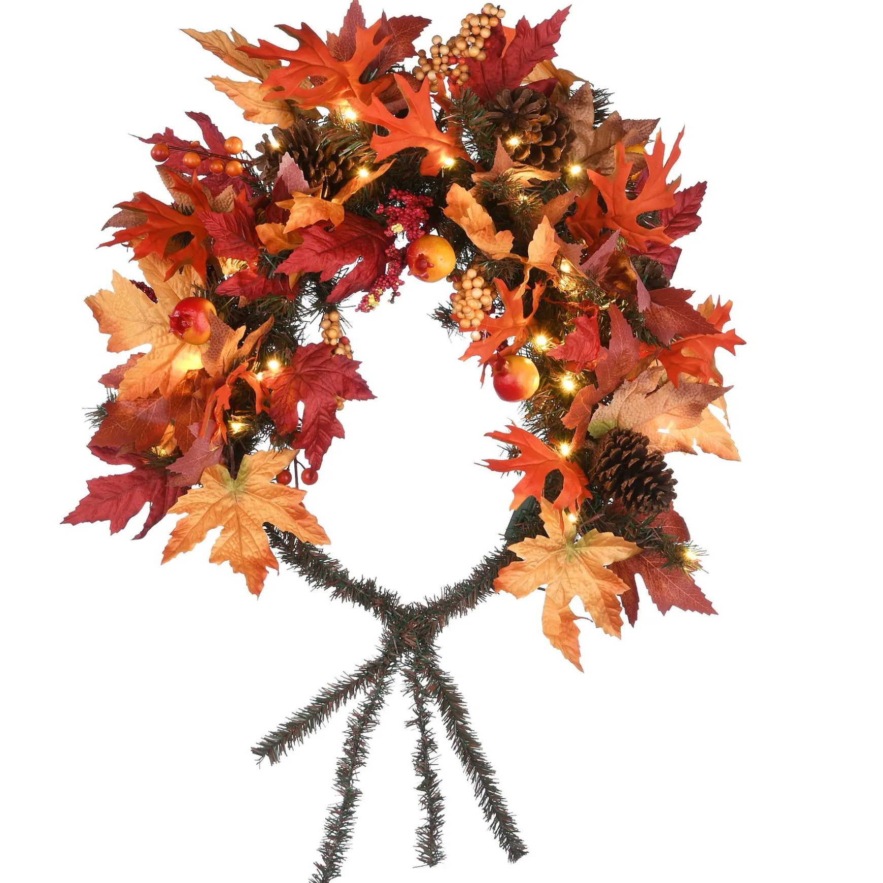 Shop National Tree Company Pre-Lit Harvest Mailbox Decoration, Decorated With Pinecones, Berry Clusters, Maple Leaves, Led Lights, Autumn Collection, 36 In