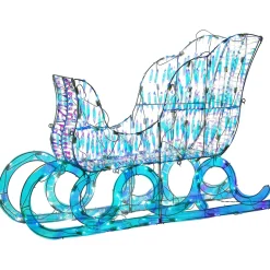 Clearance National Tree Company Pre Lit Iridescent Santa Sleigh Decoration, Strung With 105 Cool White Led Lights, Plug In, Christmas Collection, 26 Inches