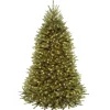 Best National Tree Company Pre-Lit Artificial Full Christmas Tree, Green, Dunhill Fir, Dual Color Led Lights, Includes Stand, 7.5 Feet