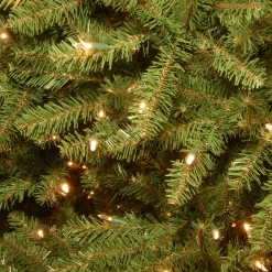 Best National Tree Company Pre-Lit Artificial Full Christmas Tree, Green, Dunhill Fir, Dual Color Led Lights, Includes Stand, 7.5 Feet