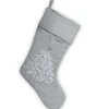 Discount National Tree Company Silver Stocking With Christmas Tree Design