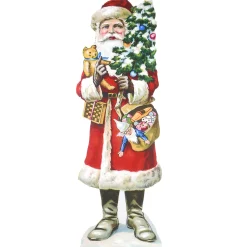 Discount National Tree Company Stand Up Santa Display, Composite Wood Construction, Christmas Collection, 35 Inches