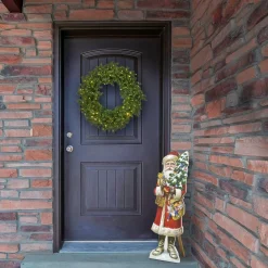 Discount National Tree Company Stand Up Santa Display, Composite Wood Construction, Christmas Collection, 35 Inches
