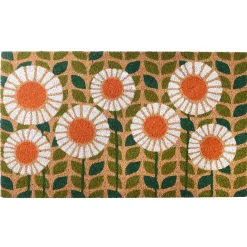 Welcome Entrance Mat, Brown, Sunflower Theme, Spring Collection, 30 Inches^National Tree Company Cheap