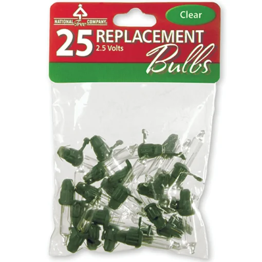 Hot National Tree Company White Incandescent Replacement Bulbs, 2.5 Volts, Christmas Collection, Pack Of 25