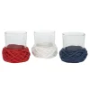 Best Sale National Tree Company Patriotic Candleholders Set Of 3 Holds One Candle Each Decorated With Red White And Blue Thread 4Th Of July Collection 35 Inches