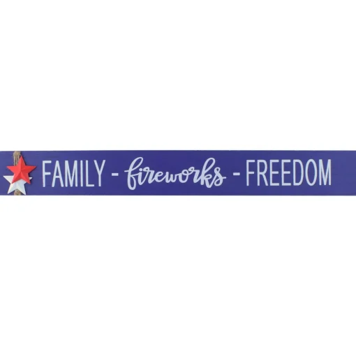 Hot National Tree Company Patriotic Family-Fireworks-Freedom Table Decoration Wood Construction 4Th Of July Collection 7 Inches