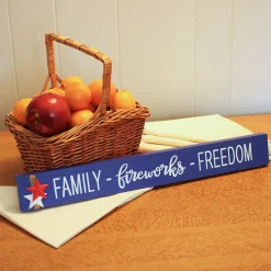 Hot National Tree Company Patriotic Family-Fireworks-Freedom Table Decoration Wood Construction 4Th Of July Collection 7 Inches