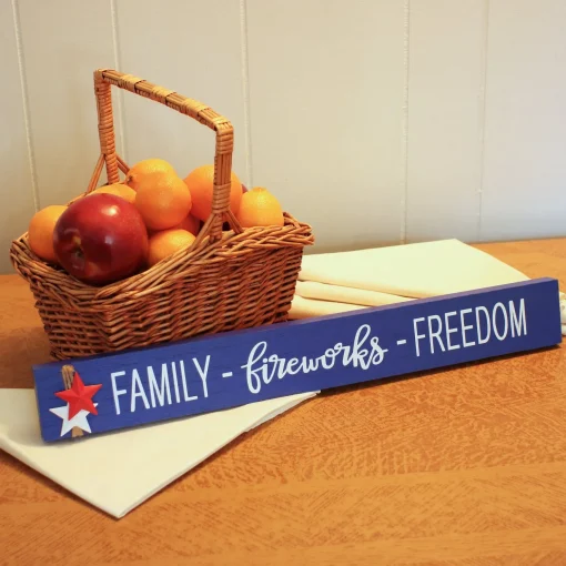 Hot National Tree Company Patriotic Family-Fireworks-Freedom Table Decoration Wood Construction 4Th Of July Collection 7 Inches