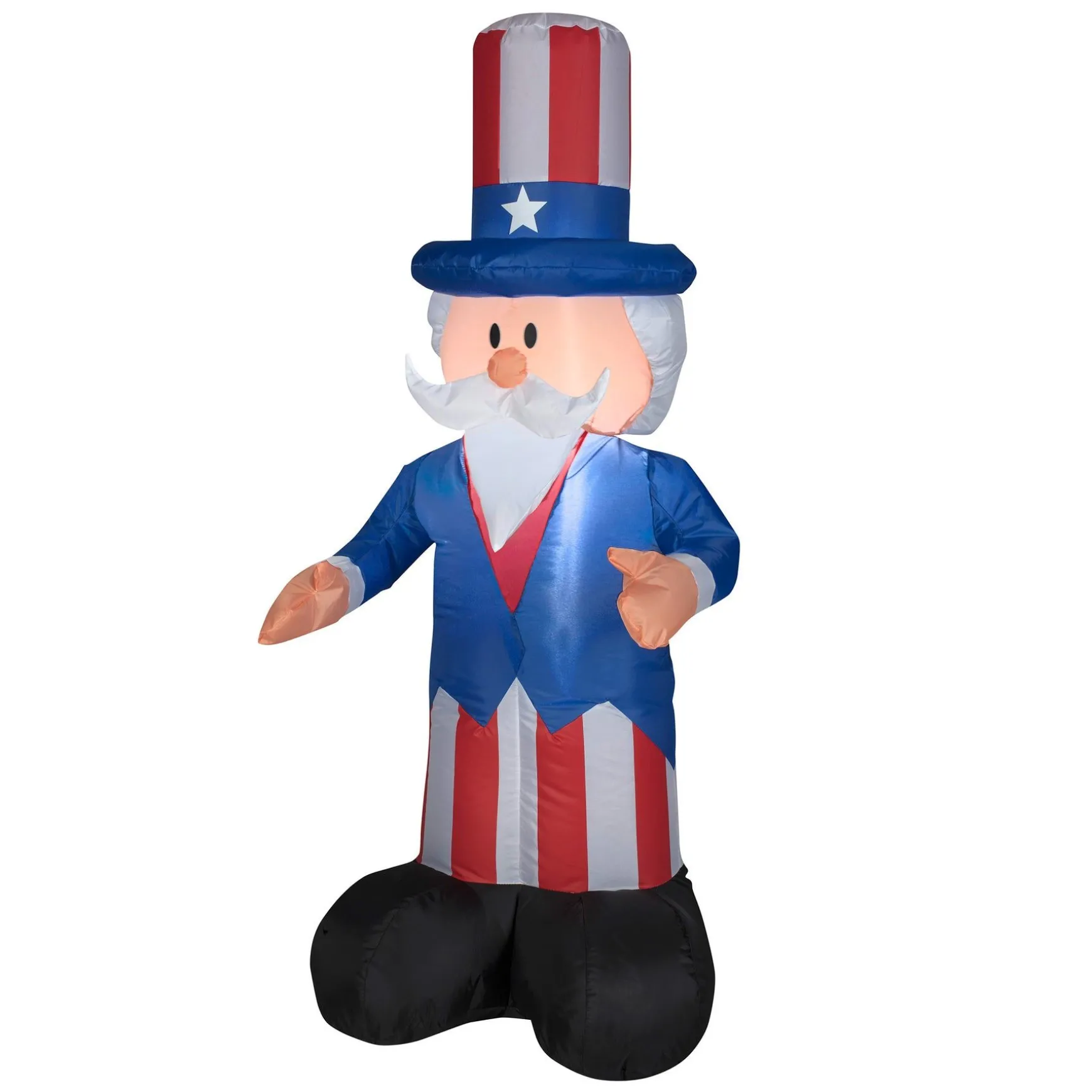 Flash Sale National Tree Company Patriotic Inflatable Decoration Blue Uncle Sam Wearing Red White And Blue Suit And Hat Self Inflating Plug In Fourth Of July Collection 48 Inches