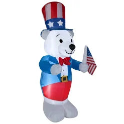 Sale National Tree Company Patriotic Inflatable Decoration Blue White Bear Wearing Red White And Blue Suit And Hat Self Inflating Plug In Fourth Of July Collection 48 Inches