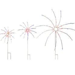 Hot National Tree Company Patriotic Light Up Fireworks Lawn Decor, 3Pc, 165 Multi Copper Wire Led Lights, Ul