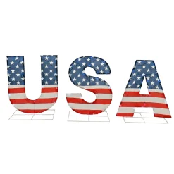 Flash Sale National Tree Company Patriotic "Usa" Outdoor Light Up Lawn Decor, 70 Cool White Led Lights, 18 Inch