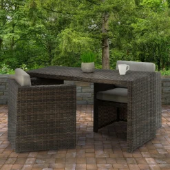 Store National Tree Company 3-Piece All-Weather Wicker Balcony Set