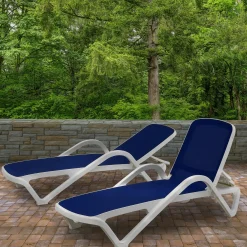 Fashion National Tree Company Plymouth Collection All Weather Stackable Sling Chaise Lounge Pair