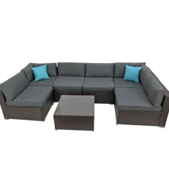 Fashion National Tree Company Pocola Collection 7-Piece All-Weather Sectional Set