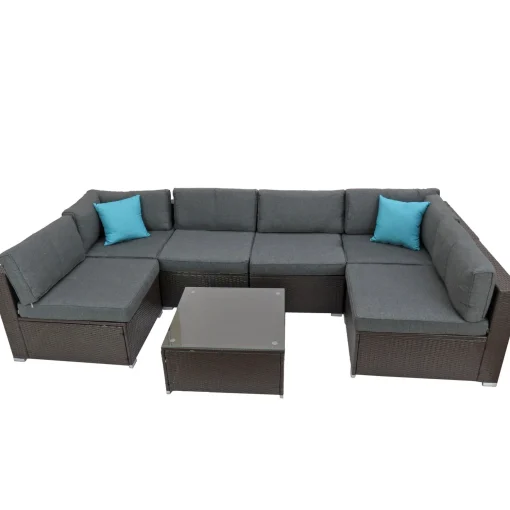 Fashion National Tree Company Pocola Collection 7-Piece All-Weather Sectional Set