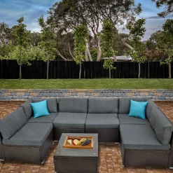 Fashion National Tree Company Pocola Collection 7-Piece All-Weather Sectional Set