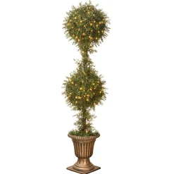 Store National Tree Company Pre-Lit 60" Artificial Mini Tea Leaf Two-Ball