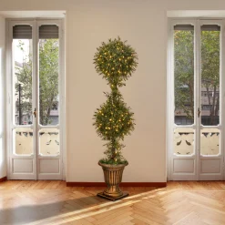 Store National Tree Company Pre-Lit 60" Artificial Mini Tea Leaf Two-Ball