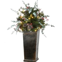 Cheap National Tree Company Pre-Lit Artificial Christmas Tree, Potted Meadow Basin, With Warm White Led Lights, Plug In, 3 Ft