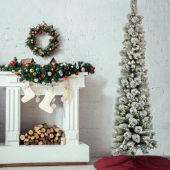 Best Sale National Tree Company Pre-Lit Artificial Christmas Tree, Snowy Methow Pencil Slim, With Warm White Led Lights, Plug In, 7 Ft