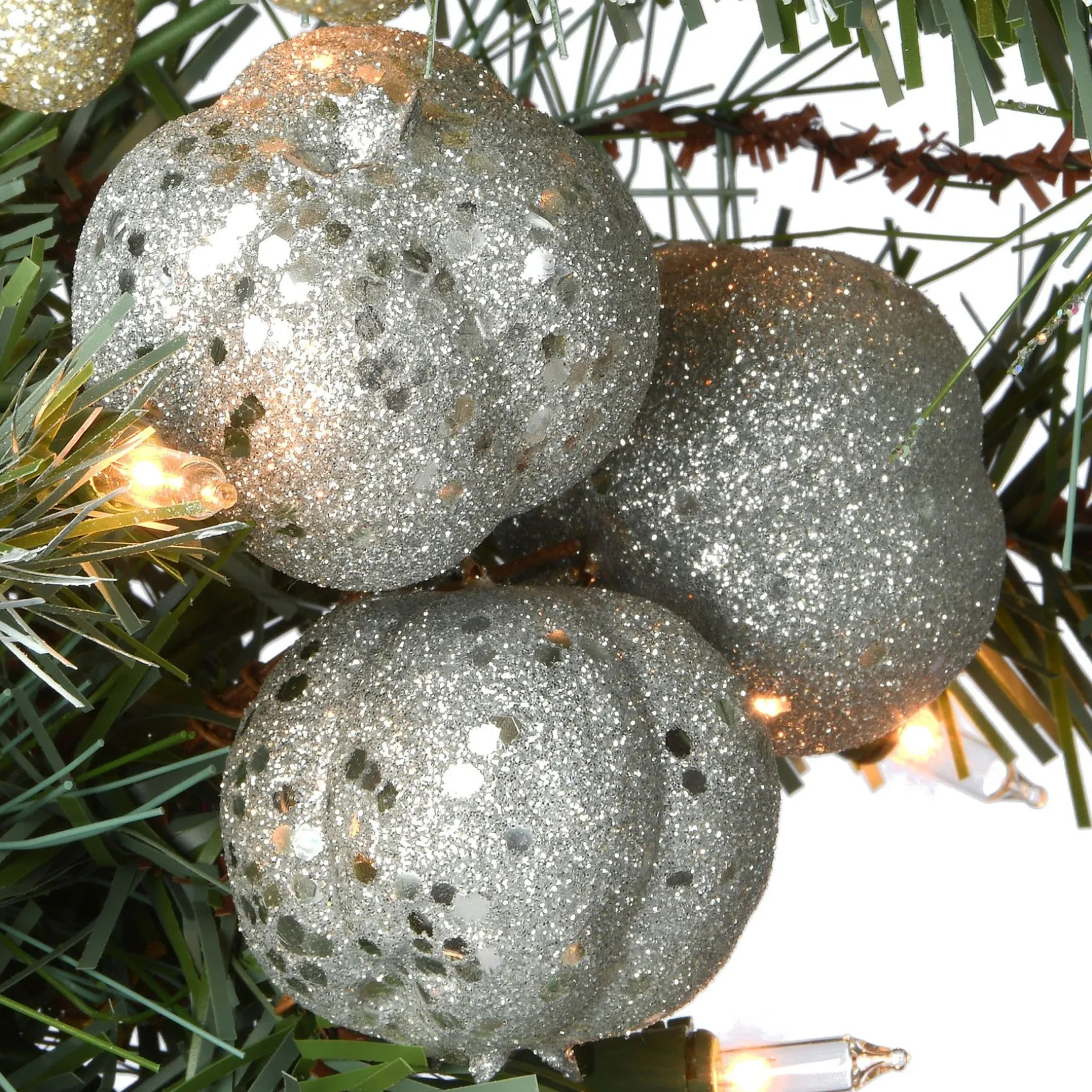 Hot National Tree Company Pre-Lit Artificial Christmas Wreath, Green, Glittery Pomegranate Pine, White Lights, Decorated With Pomegranates, Berry Clusters, Christmas Collection, 30 Inches