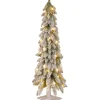 Best National Tree Company Pre-Lit Artificial Christmas Tree, Snowy Downswept, Green, White Lights, Includes Stand, 4 Feet