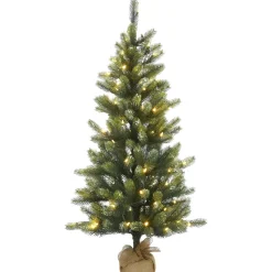 Best National Tree Company Pre-Lit Artificial Christmas Tree, Trinity Spruce, With Warm White Led Lights, Plug In, 4.5 Ft