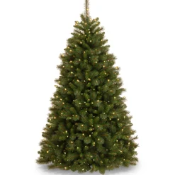 Pre-Lit Artificial Christmas Tree, Rocky Ridge Pine, Green, White Lights, Includes Stand, 6.5 Feet^National Tree Company Online