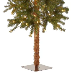 Hot National Tree Company Pre-Lit Artificial Christmas Tree, Hickory Cedar, Green, White Lights, Includes Stand, 5 Feet