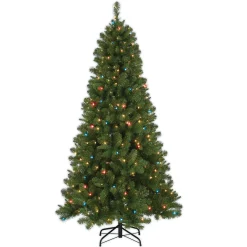 Pre-Lit Artificial Christmas Tree, Mixed Pine With Multicolor Lights, Plug In, 6.5 Ft^National Tree Company Discount