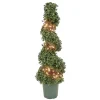 Sale National Tree Company Pre-Lit Artificial Christmas Topiary Boxwood Spiral, With Warm White Led Lights, Battery Powered, 44 In