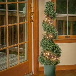 Sale National Tree Company Pre-Lit Artificial Christmas Topiary Boxwood Spiral, With Warm White Led Lights, Battery Powered, 44 In