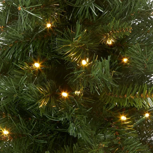 Fashion National Tree Company Pre-Lit Artificial Christmas Tree, Green, Majestic Fir, White Led Lights, Includes Cloth Bag Base, Battery Operated, 24 Inches