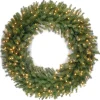 Outlet National Tree Company Pre-Lit Artificial Christmas Wreath, Green, Norwood Fir, White Lights, Christmas Collection, 48 Inches