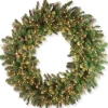 Sale National Tree Company Pre-Lit Artificial Christmas Wreath, Green, Carolina Pine, White Lights, Decorated With Pine Cones, Christmas Collection, 24 Inches