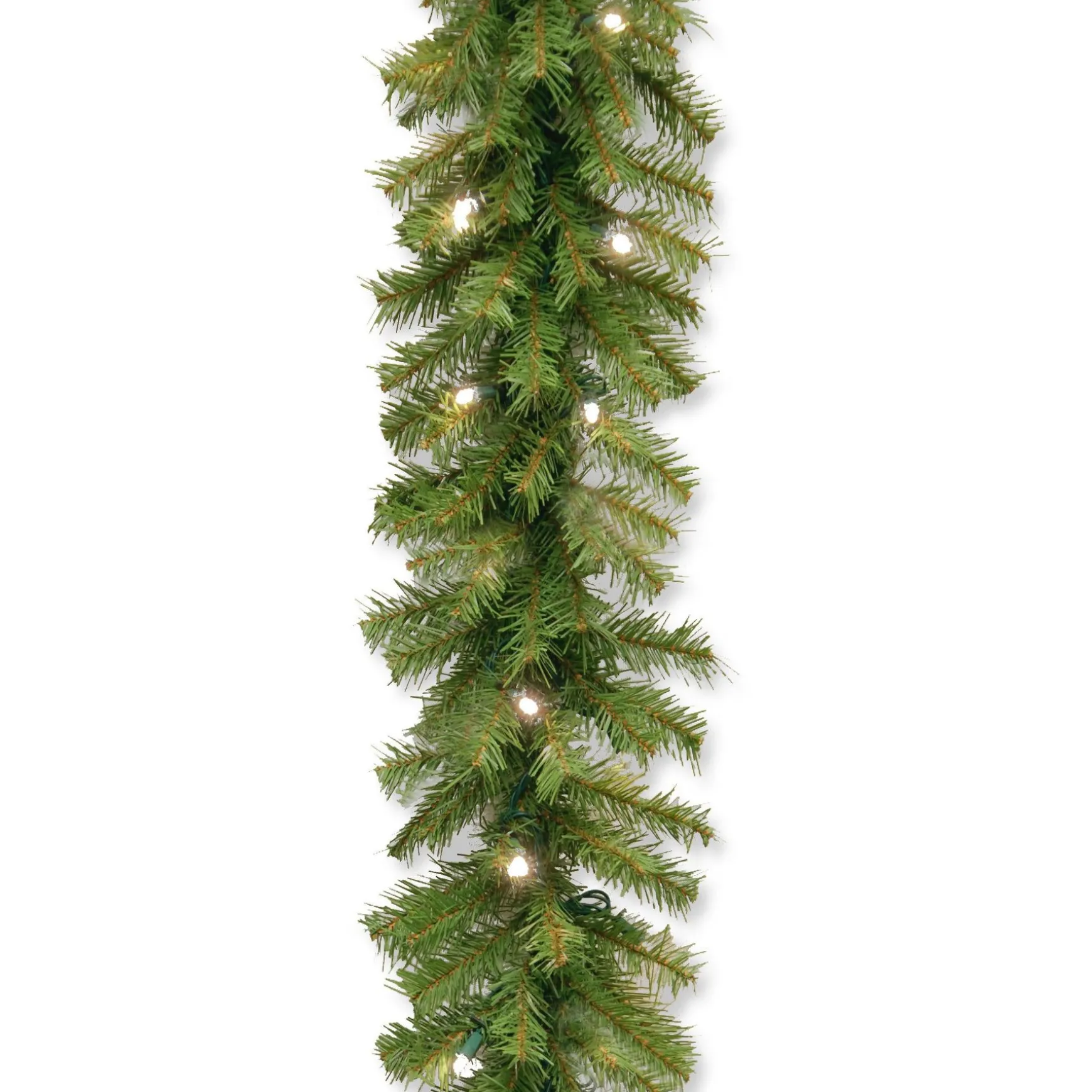 Clearance National Tree Company Pre-Lit Artificial Christmas Garland, Green, Norwood Fir, White Lights, Plug In, Christmas Collection, 9 Feet