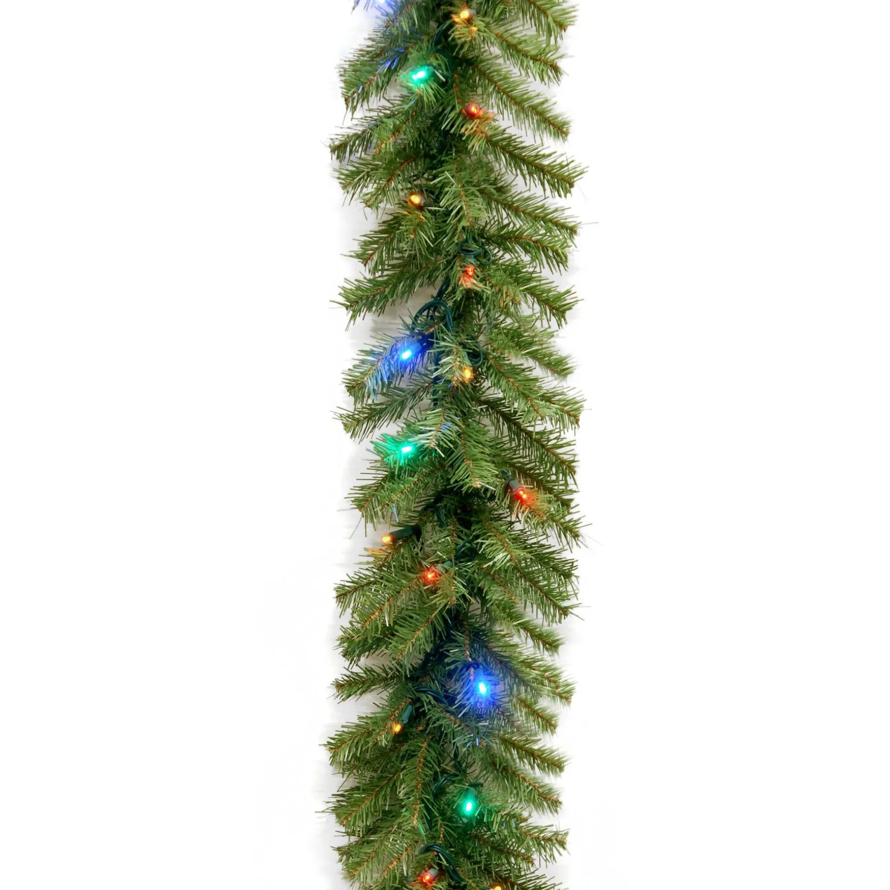Clearance National Tree Company Pre-Lit Artificial Christmas Garland, Green, Norwood Fir, White Lights, Plug In, Christmas Collection, 9 Feet