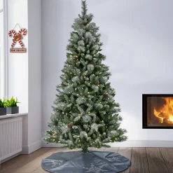 Outlet National Tree Company Pre-Lit Artificial Christmas Tree, Conconully Pine, With Warm White Led Lights, Plug In, 7.5 Ft